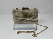 Olga Berg Natasha Ball Mesh Clutch Handbag Chain Detachable Strap ~ NWOT