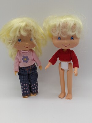 2 Strawberry Shortcake Bandi Angel Cake & Flower 5  Doll Berry Best Friends 2002