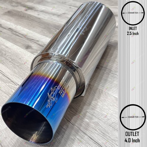 HKS HI-POWER UNIVERSAL SINGLE EXHAUST MUFFLER TITANIUM Inlet 2.5Outlet 4.0Inches - 第 1/11 張圖片