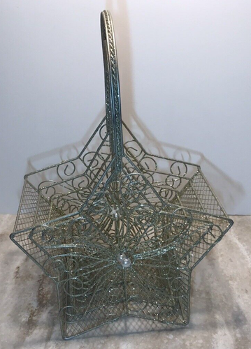 Baskets Star Gold Tone Wire Star Metal Holiday Christmas Easter Weddings 3 total - Picture 6 of 8