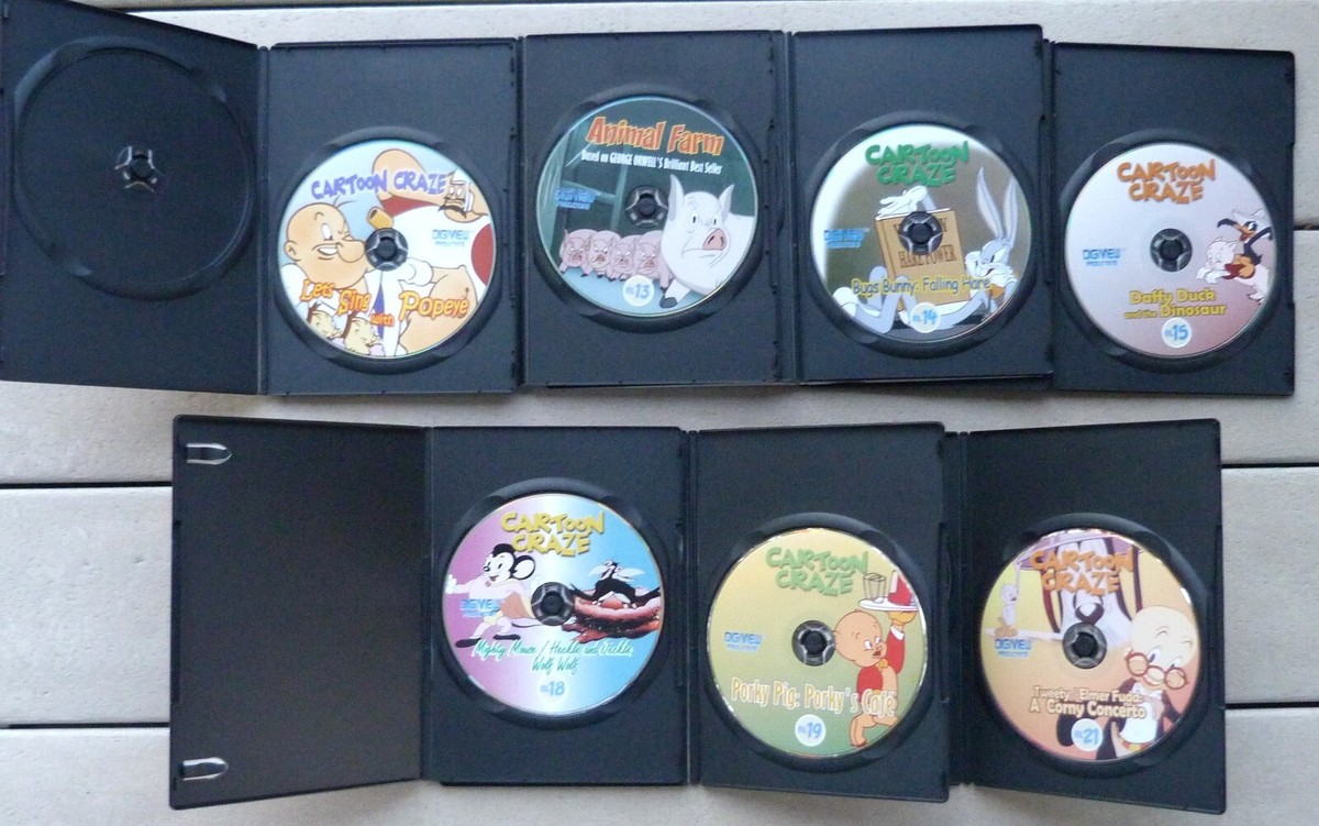 CARTOON CRAZE DVDs Each includes 8-10 Cartoons; & Animal Farm