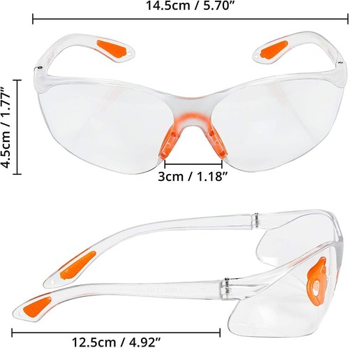 Clear Safety Goggles Anti-Fog & Anti-Scratch Eye Protection Work Glasses 12pcs - Picture 2 of 7
