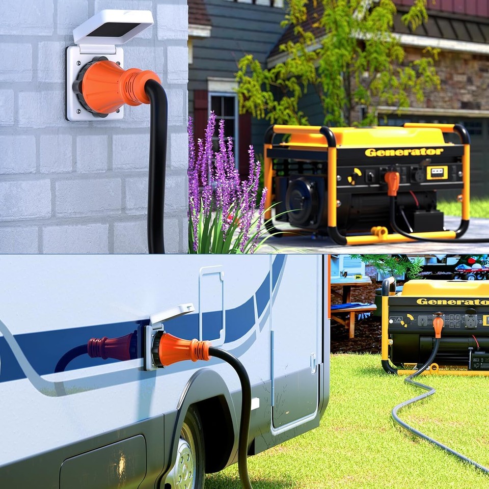 50amp 250V Power Inlet Outdoor Receptacle Electrical Twist Lock NEMA RV