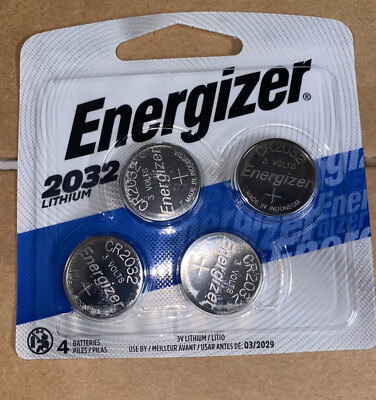 Energizer Watch/Electronic/Specialty Battery, CR2032, 3V, 4/Pack (2032BP-4) New