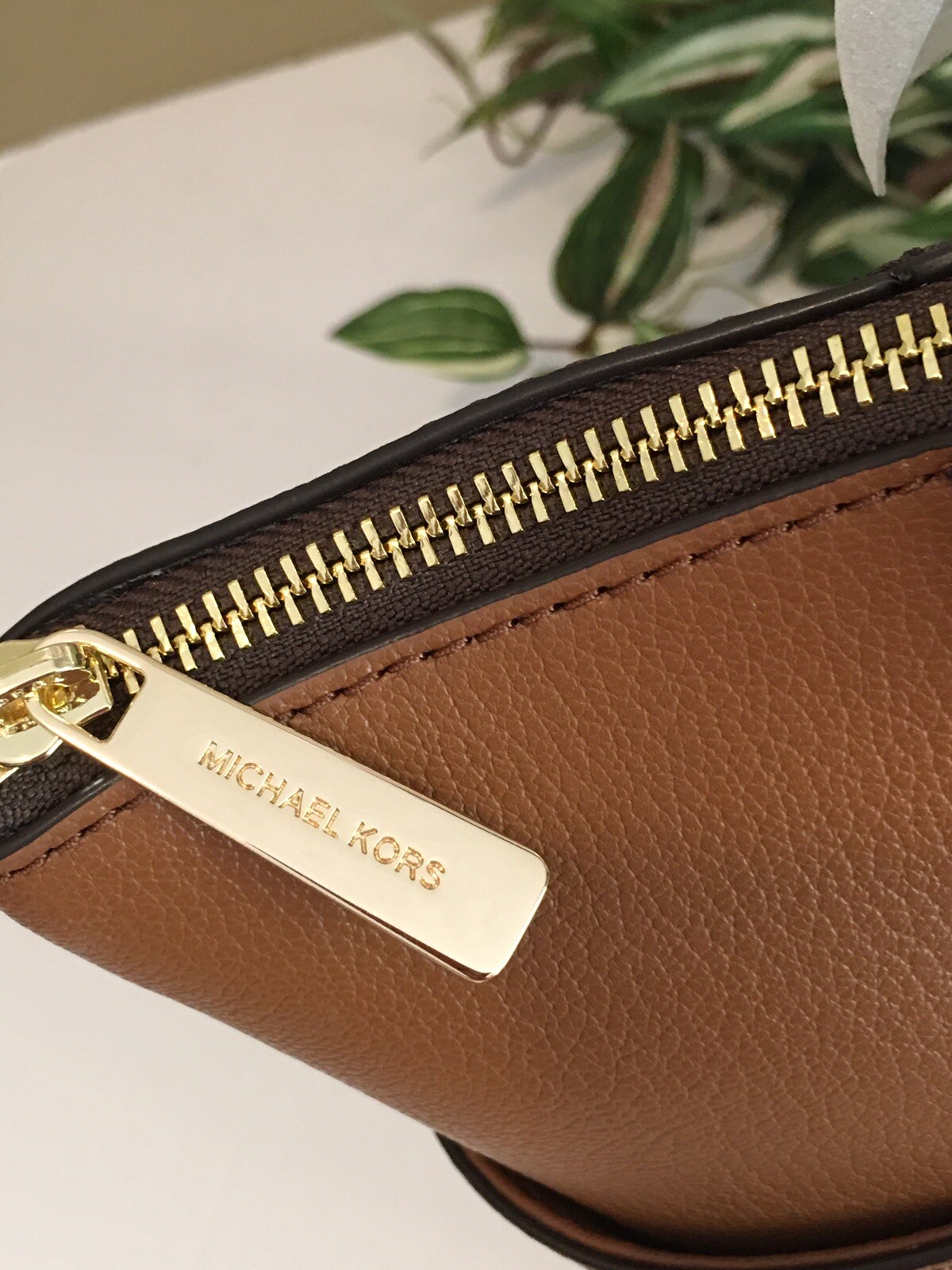 MICHAEL KORS WOMEN LADY LEATHER SHOULDER BAG TOTE HAND BAG PURSE BROWN MK LOGO