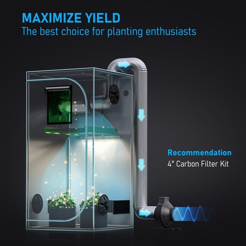 GROZY Indoor Grow Tent with Green Window Fo Hydroponics LED Light Growing System - Picture 10 of 109