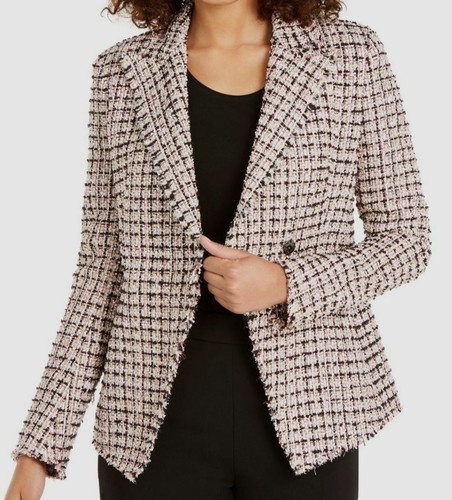 tahari plaid coat