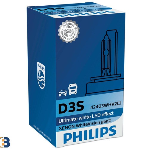 PHILIPS D3S White Vision gen2 HID Xenon Headlamp 42V 35W 42403WHV2C1 Single - 第 1/1 張圖片