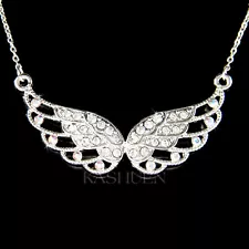 Angel Wings Wing made with Swarovski Crystal Hollywood Cute Necklace Jewelry New