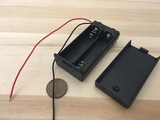 1 Piece on/off switch Storage Holder Case Box 2 AA Battery Black plastic B19