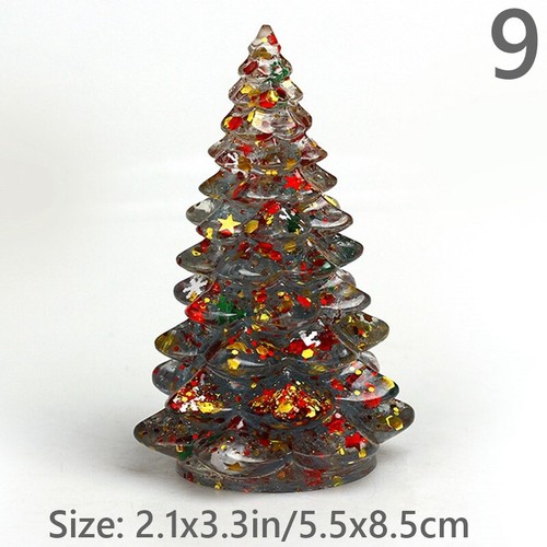 Mini Resin Christmas Tree Ornament Decor Sculpture Figurine Handicraft Gift Chic - Picture 25 of 28