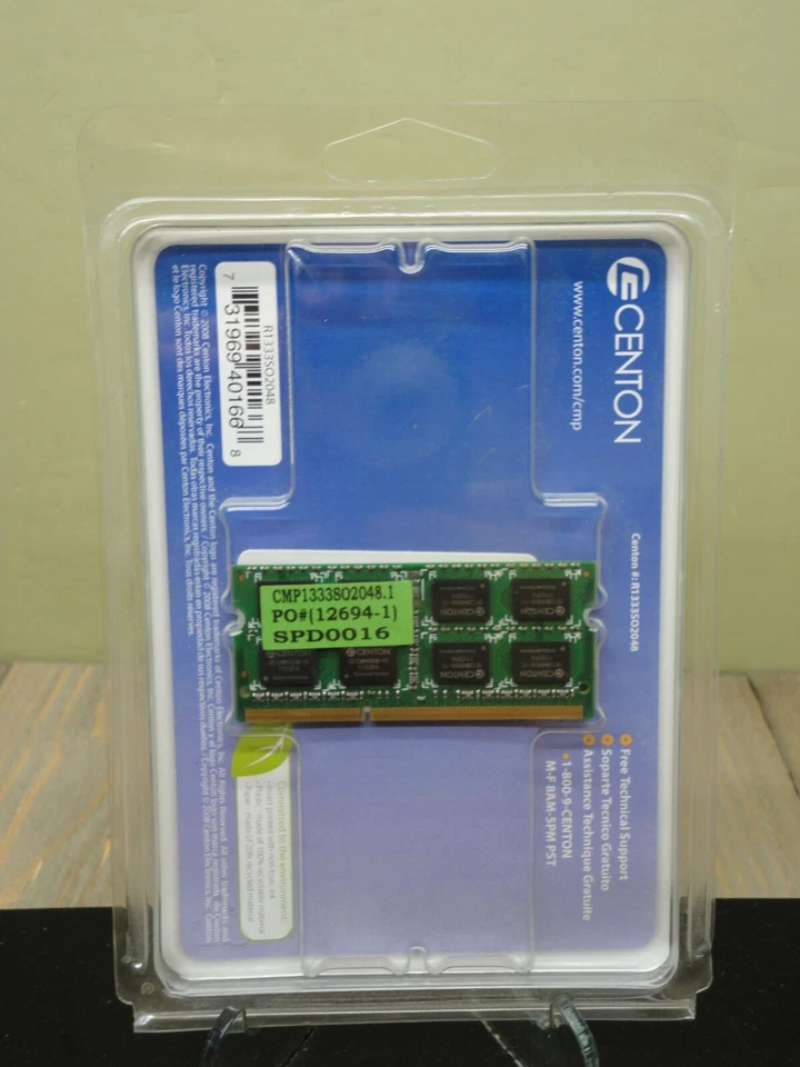 Centon 2GB PC3-10600 1333MT/S DDR3 SODIMM Notebook Memory Module 2GB1333D3LT - Image 3 of 4