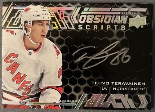 2020-21 Black Teuvo Teravainen Obsidian Scripts Auto #OS-TT Carolina Hurricanes