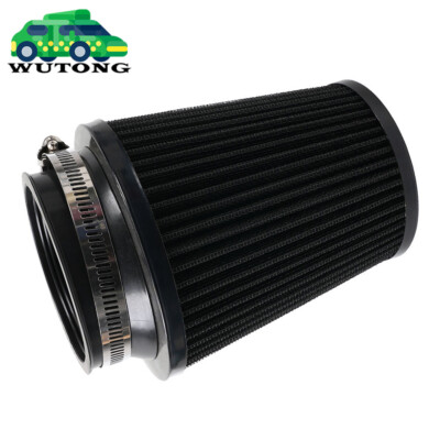 3'' 76mm High Flow Inlet Dry Air Filter Cold Air Intake Cone Replacement Black