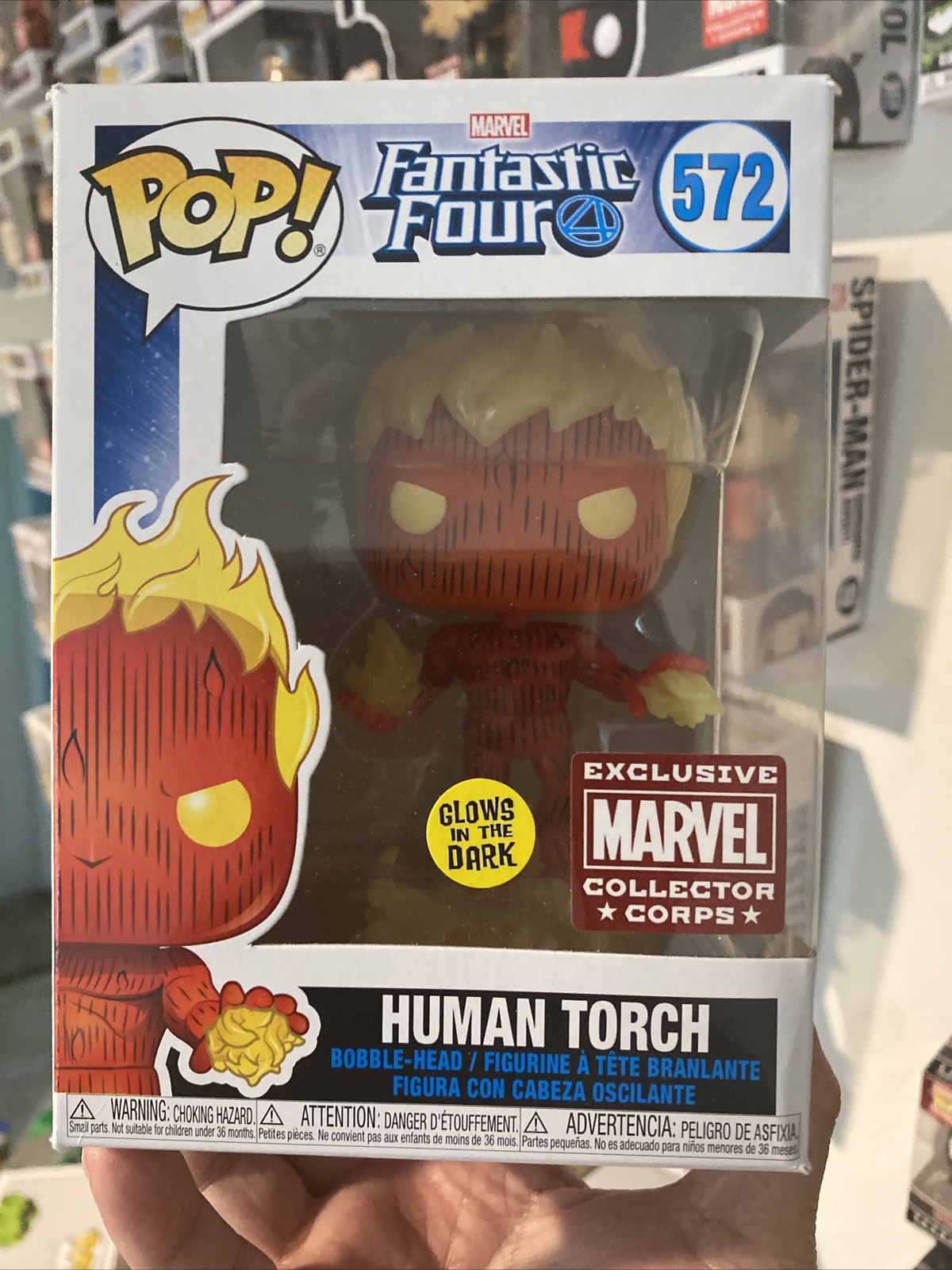Funko Pop! Figura De Vinilo - Marvel #572 - Antorcha Humana - Exclusiva De Mcc