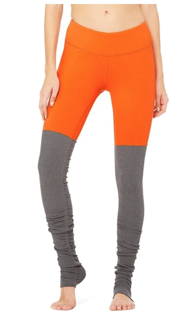 alo-yoga goddess python ribbed colorblock gym workout leggings