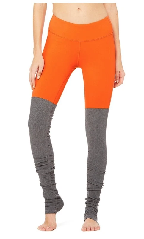 alo-yoga goddess python ribbed colorblock gym workout leggings