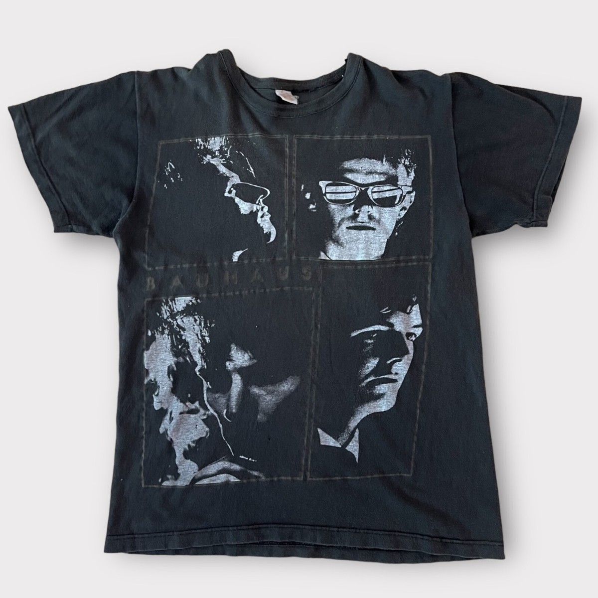 R*e様 80's Bauhaus グラフィックプリント Tシャツ 1983 Bauhaus UK Euro Tour Vintage Band New Wave Tee Shirt 80s