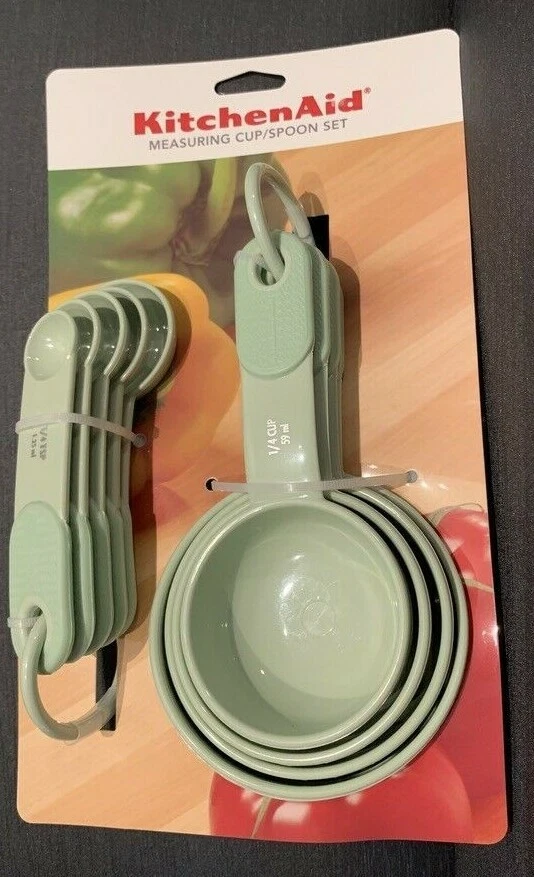 KitchenAid Multiple Color 4 Measuring Cup & 5 Spoon Set w/ Soft Handles NEW - Image 4 of 4