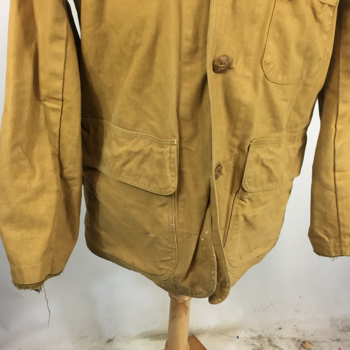 Vintage 40s 50s Duck Canvas American Field Brown Hunting Coat