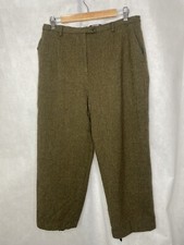 Vintage Pendleton 100 Virgin Wool Pants Womens Green Cropped Modified Size 16