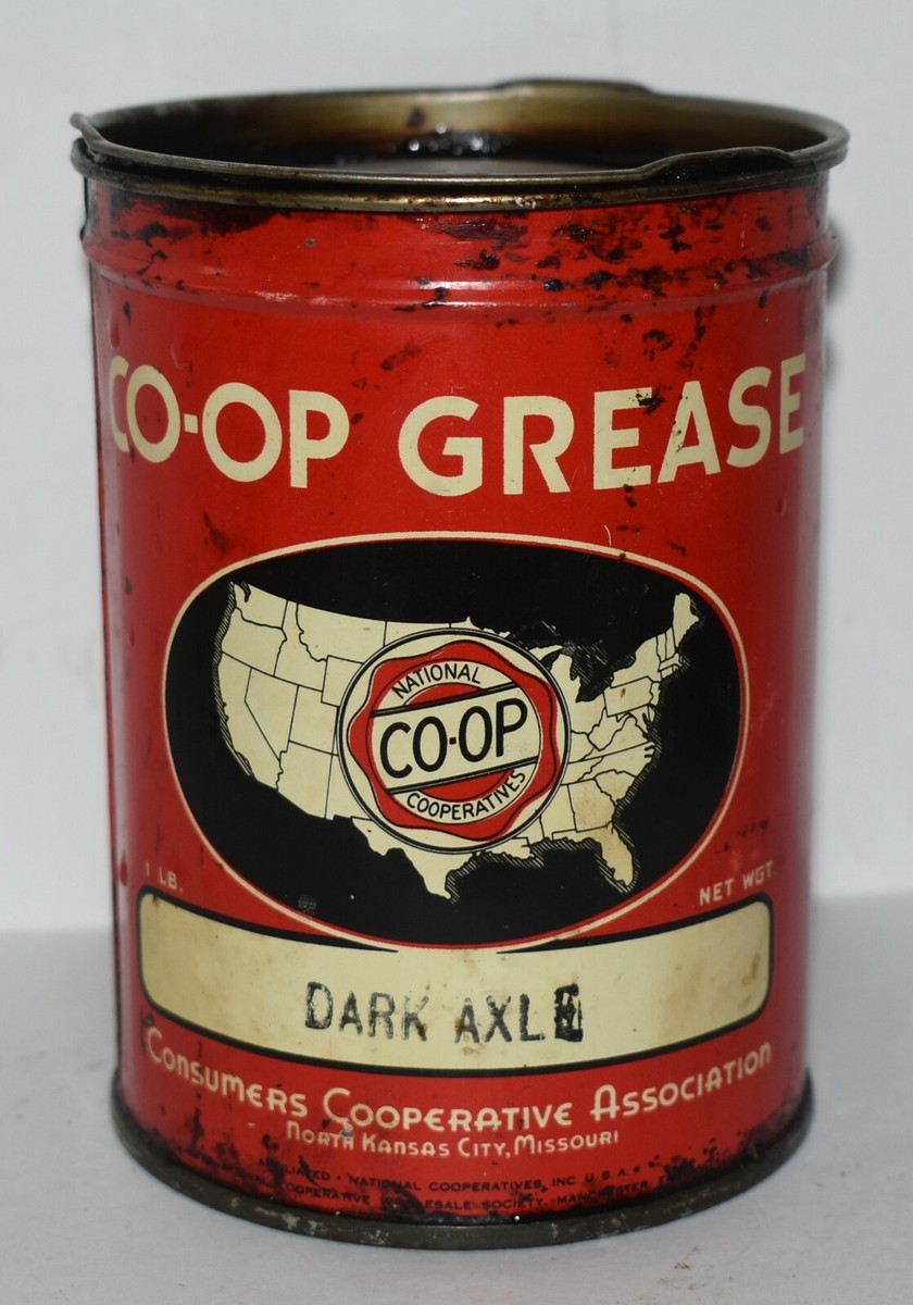 VINTAGE CO-OP #1 1LB Grease Gas Oil Advertising Tin Can | eBay
