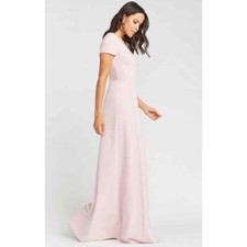Show Me Your MuMu Geneva V neck Crepe Gown Rose Size Small 