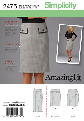 Simplicity 2475 Sewomg Pattern Amazing Fit Skirt Misses Size 6-14  Uncut