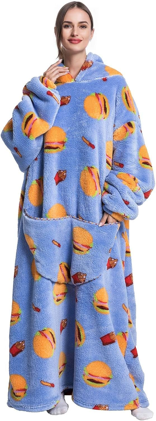 JOREAY Extra Long Oversized Blanket Hoodie, Adult Women Snuggle Fleece