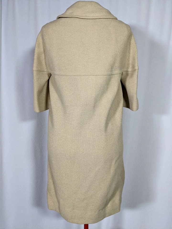 Forstmann Vintage 50s Cream Wool Mod Futuristic Short Sleeve Coat Jacket MCM - Image 3 of 4