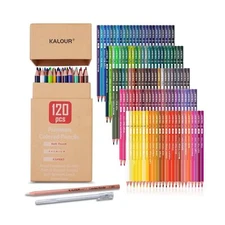 KALOUR Premium Colored Pencils,Set of 120 Colors,Artists Soft Core with Vibra...
