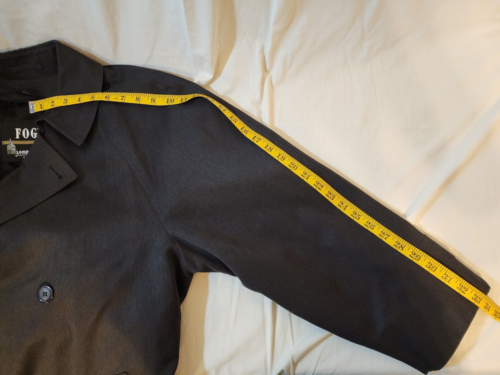 London Fog Button Down Trench Coat Mens 38R Gray Wool Liner Zipout Vintage USA - Picture 7 of 17