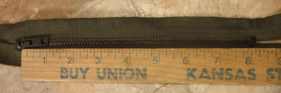 GENERAL 8" De colección ENTREMO CERRADO VERDADERO Militar EE. UU. #1 CREMALLERA de Metal en Forma de O Verde Foto 2 de 4