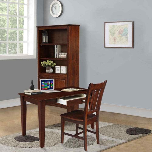 36 in. Rectangular Espresso 1 Drawer Writing Desk with Solid Wood Material - Picture 7 of 7