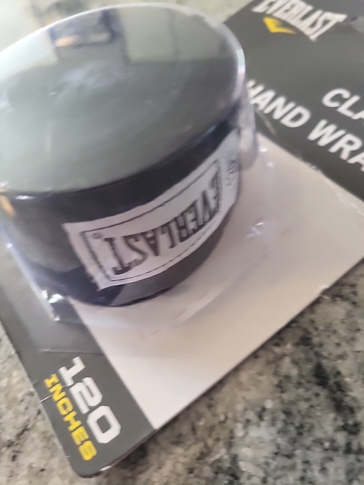 Everlast NEW Cotton Boxing MMA Training Hand Wraps 120 Inch Black Model