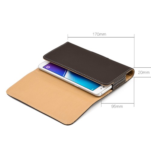 for XL LARGE Phones - BROWN PU Leather Pouch Holder Belt Clip Holster SKin Case - Picture 5 of 8