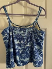 IT FIGURES  ROYAL BLUE PRINT TANKINI 2 pc BATHING SUIT WITH SHORTS PLUS SZ 18W