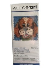 Wonderart Latch Hook Kit 8"X8"Wall Hanging Pillow Yarn PUPPY DOG 426136