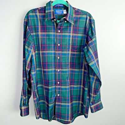 Hunter USA Tartan Plaid Long Sleeve Button Shirt