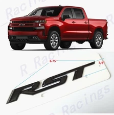 1PC Rear Tailgate Gloss Black RST Emblem Badge Fit 2019-2022 Chevrolet Silverado