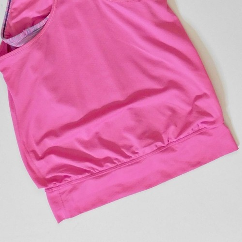 Girl’s IVIVVA by Lululemon Double Dutch Layered Pink Tank Built In Bra Size 12 - Picture 7 of 10