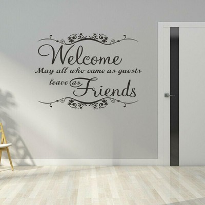 Welcome Guests Wall Art Sticker Hallway Living Room Quote Vinyl ...