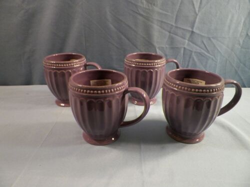 Set of 4 Lenox French Perle Lavender Everything Mugs New w/ Stickers - Picture 1 of 9