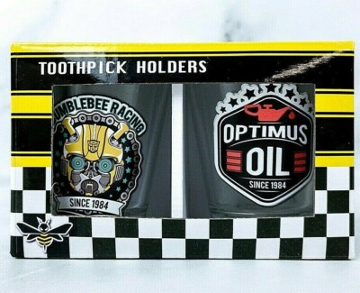 Transformers Tooth Pick Holders / Shot Glass. Bumble Bee And Optimus Prime