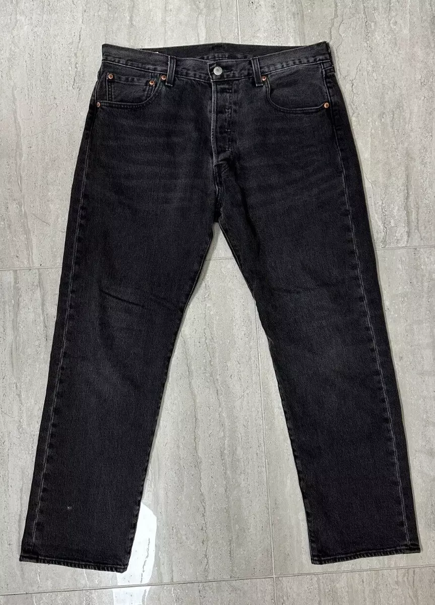 Levi s 501 93 cropped straight fit jeans in washed black 34