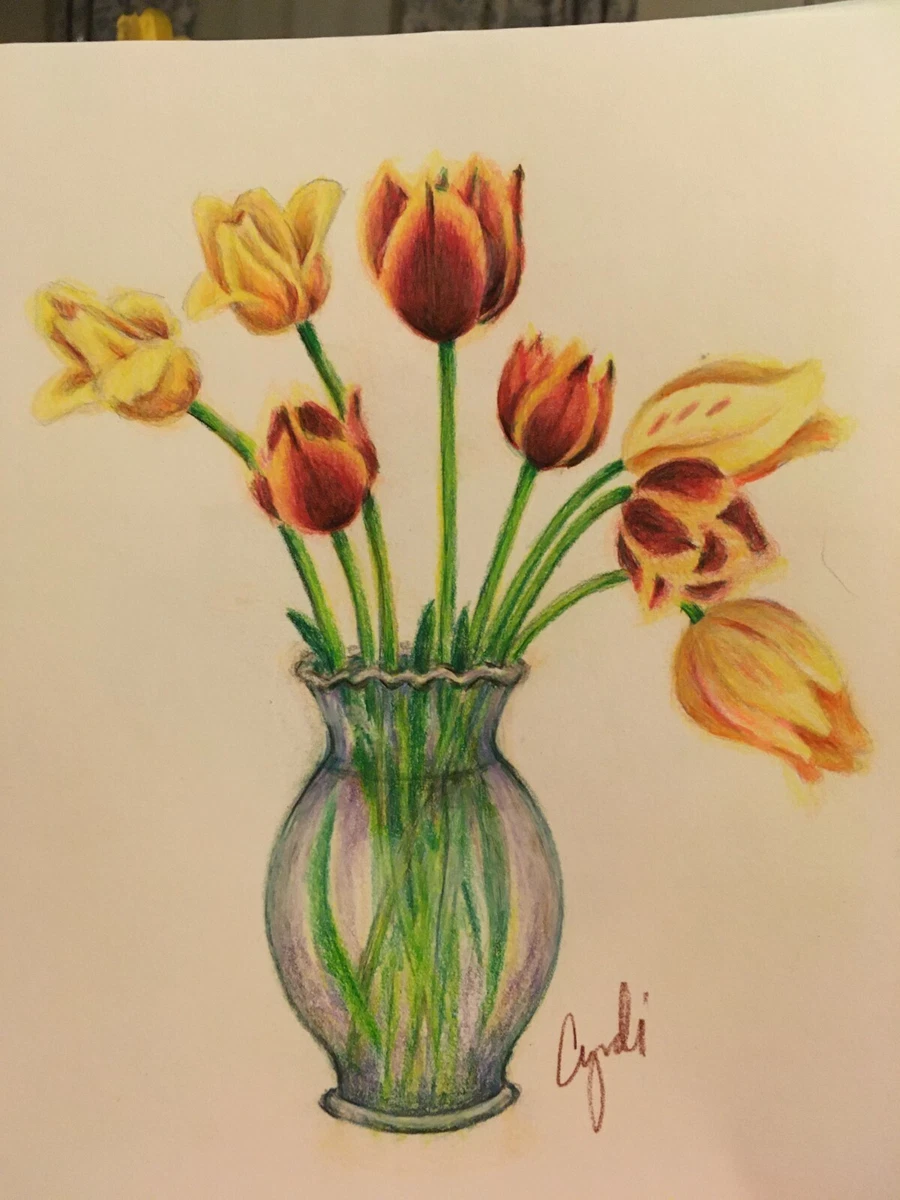 Flowers Drawing Vase