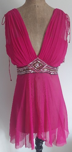 Y2K ANTHROPOLOGIE Hot Pink KAVITA BHARTIA Boho Festival Silk Top Size Small VGC - Picture 11 of 18