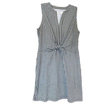 Vineyard Vines Black White Gingham Dress Size 14 Seersucker Lined Preppy Coastal