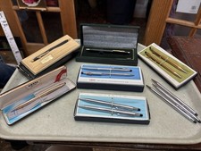 LOT VTG CROSS PENS AND PENCILS SOME SETS SOME COMPANY AWARDS GULF, LEHIGH, ETC.