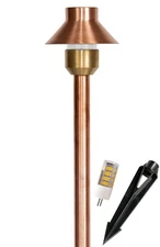 LED Pathway 130 Landscape Light - 12V Solid Copper Low Voltage 4W G4 LED Ligh...